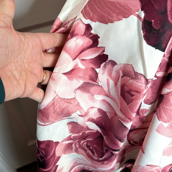 Speechless NWT Floral Strapless‎ Gown Juniors 0 Pink White High-Low Satin Prom - Picture 8 of 12